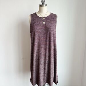 J. Jill Wearever Collection Knit Dress Maroon Size Large Petite Sleeveless